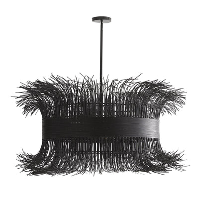 Sculptural Filamento Chandelier – Black, Rattan