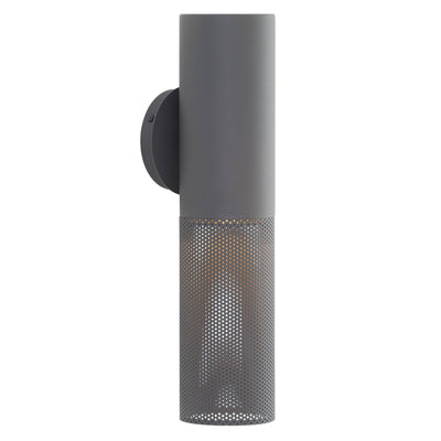 Heritage Punch Small Outdoor Wall Sconce – Gray