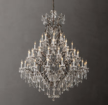 Sculptural 19th C. Rococo Iron & Crystal Round Chandelier – 60" Rustic Iron/Clear Crystal