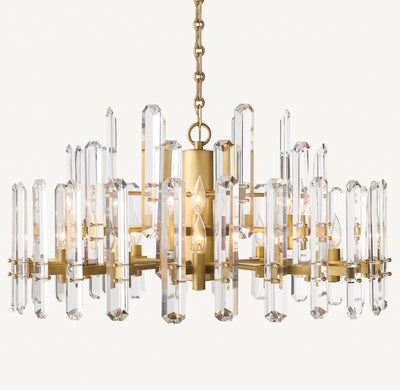 Signature Bonnington Round Chandelier – 36" Lacquered Burnished Brass