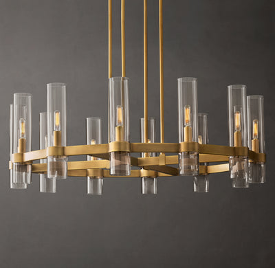 Artisan Ravelle Round Chandelier – 36" Lacquered Burnished Brass