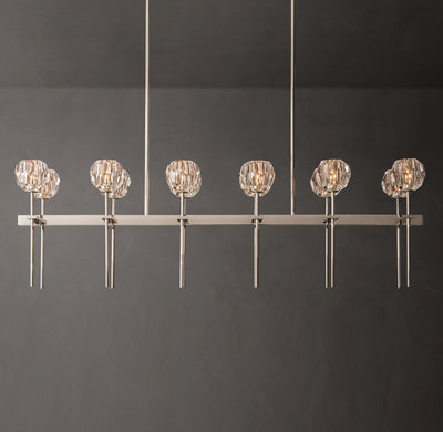 Heritage Boule De Cristal Clear Glass Double Linear Chandelier