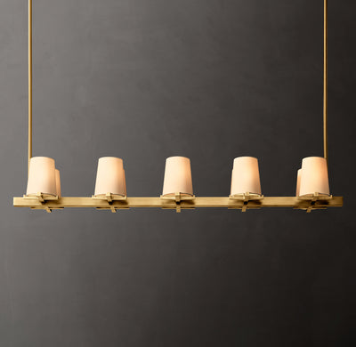 Artisan Pauillac Fabric Shade Linear Chandelier – 49"