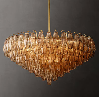 Artisan Chiara Smoke Glass Tiered Round Chandelier – 37"