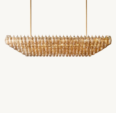 Artisan Chiara Smoke Glass Tiered Rectangular Chandelier