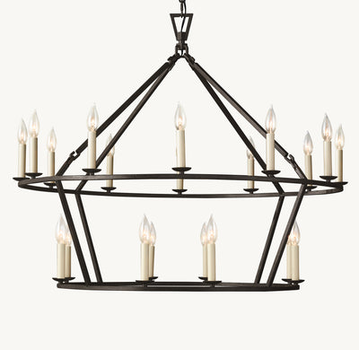 Heritage 19th C. English Openwork Two-Tier Round Chandelier