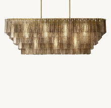 Heritage Sirene Smoke Glass Rectangular Chandelier – 59"