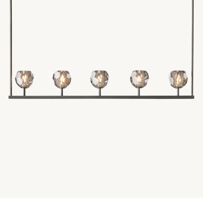 Heritage Boule De Cristal Smoke Glass Linear Chandelier