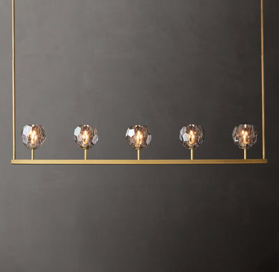 Heritage Boule De Cristal Smoke Glass Linear Chandelier