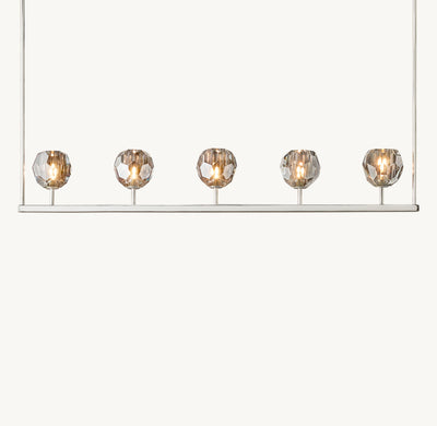 Heritage Boule De Cristal Smoke Glass Linear Chandelier