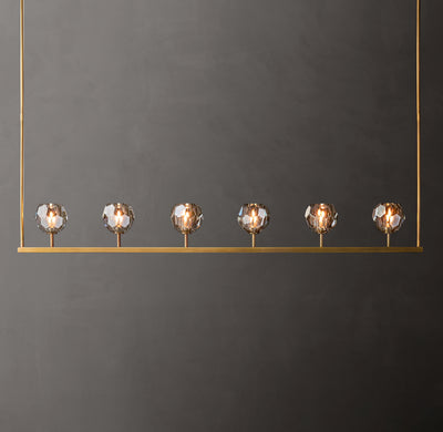 Heritage Boule De Cristal Smoke Glass Linear Chandelier