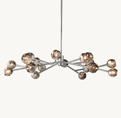 Heritage Boule De Cristal Smoke Glass Round Chandelier – 60" Polished Nickel