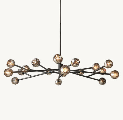 Heritage Boule De Cristal Smoke Glass Round Chandelier – 72" Bronze