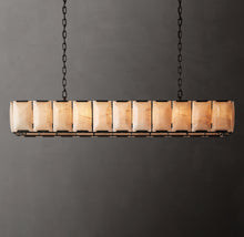Signature Harlow Calcite Rectangular Chandelier – 74" Iron