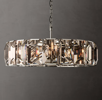 Signature Harlow Crystal Round Chandelier – 43" Polished Stainless Steel