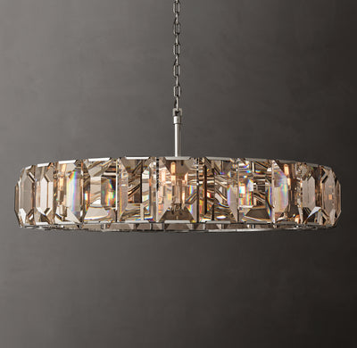 Signature Harlow Crystal Round Chandelier – 60" Polished Stainless Steel