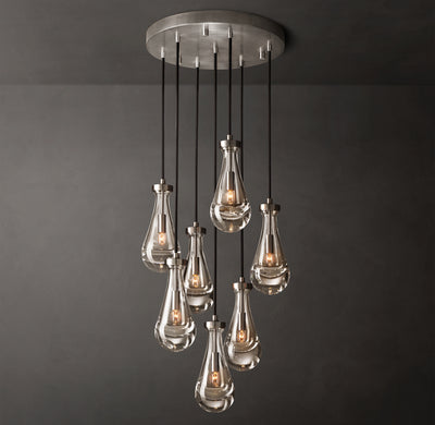 Signature Rain Round Chandelier – 18" Satin Nickel