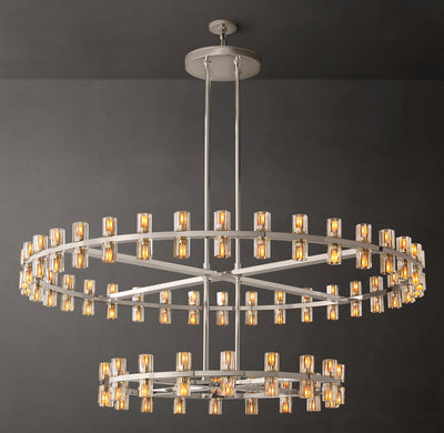 Artisan Arcachon LED Round Two-Tier Chandelier – Polished Nickel