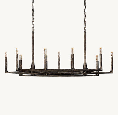 Artisan Thaddeus Linear Chandelier – 54" Forged Bronze