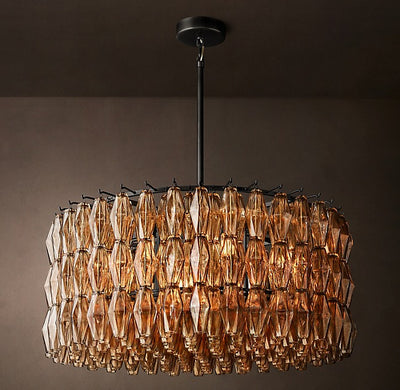 Artisan Chiara Smoke Glass Round Chandelier – 37"