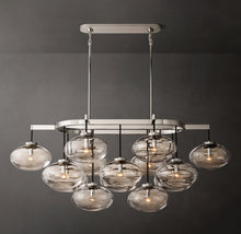 Sculptural Cabrette Clear Glass Linear Chandelier