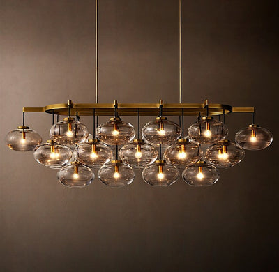 Sculptural Cabrette Clear Glass Linear Chandelier
