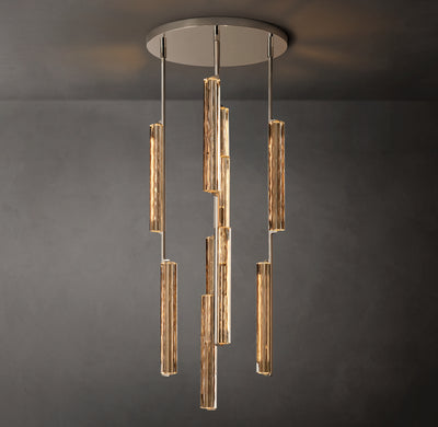 Sculptural Audubon Crystal Round Chandelier
