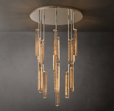 Sculptural Audubon Crystal Round Chandelier