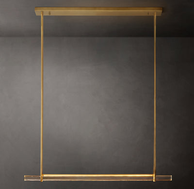 Sculptural Audubon Crystal Single Bar Linear Chandelier