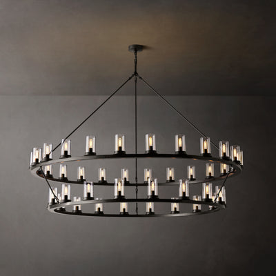 Artisan Ondra Round Two-Tier Clear Glass Chandelier