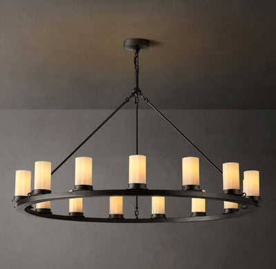 Artisan Ondra Round Milk Glass Chandelier