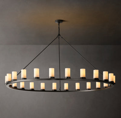 Artisan Ondra Round Milk Glass Chandelier