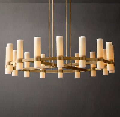 Artisan Ravelle Round Milk Glass Chandelier – 48"