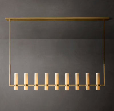 Artisan Ravelle Linear Milk Glass Chandelier – 71"
