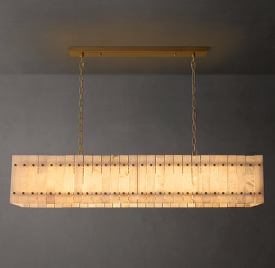 Sculptural San Marco Alabaster Linear Chandelier – 54"
