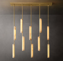 Sculptural Audubon Alabaster Linear Chandelier