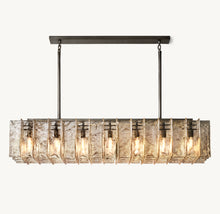 Signature Lattice Smoke Glass Rectangular Chandelier – 49"