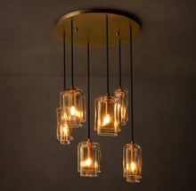 Artisan Lacour Amber Glass Cluster Chandelier – 24"