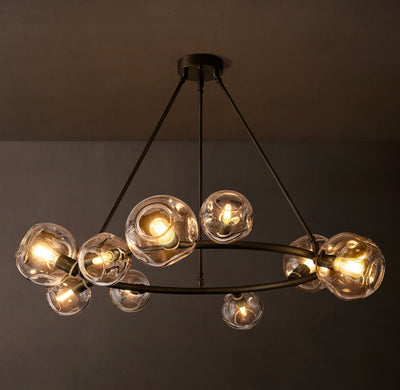 Heritage Bubble Clear Glass Round Chandelier