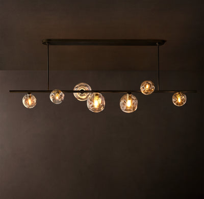 Heritage Bubble Clear Glass Linear Chandelier – 78"