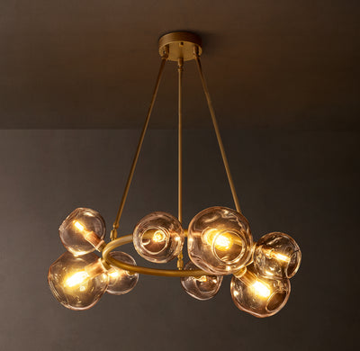 Heritage Bubble Smoke Glass Round Chandelier