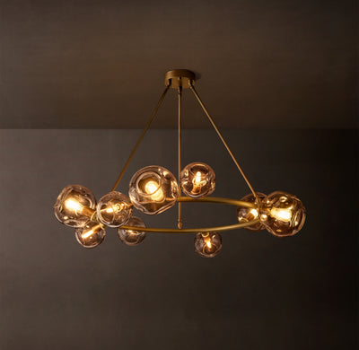Heritage Bubble Smoke Glass Round Chandelier