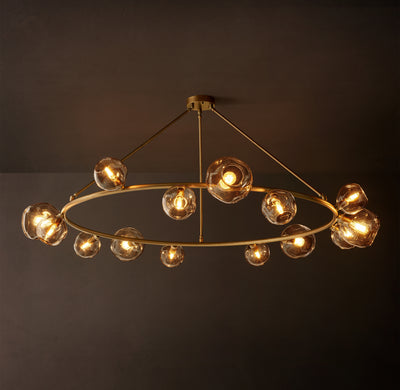 Heritage Bubble Smoke Glass Round Chandelier