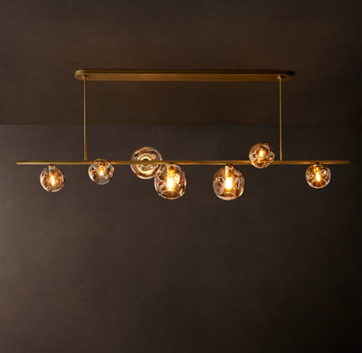 Heritage Bubble Smoke Glass Linear Chandelier – 78"