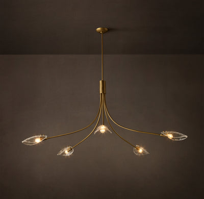 Heritage Shell Clear Glass Round Chandelier – 60"