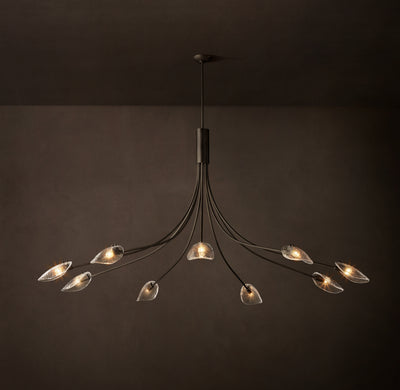 Heritage Shell Clear Glass Round Chandelier – 84"