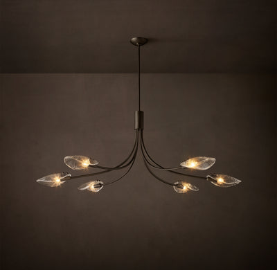 Heritage Shell Clear Glass Linear Chandelier – 54"