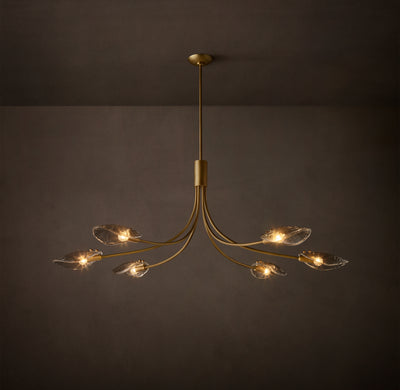 Heritage Shell Smoke Glass Linear Chandelier – 54"