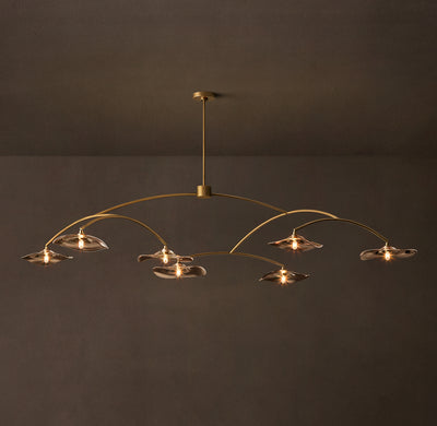 Signature Lily Smoke Glass Round Chandelier – 84"