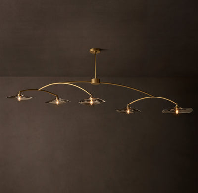 Signature Lily Smoke Glass Linear Chandelier – 80"